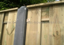 BETONZAUN KOWALEWSKI - Premium Holz Kombi mit Pfosten runder Kopf 10x10